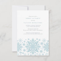 Söt 16 Party Blue White Snowflake Winter