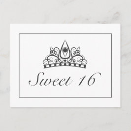 Söt 16 Party Krona-inbjudan till anmälan Vykort