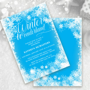 Söt 16 Party Winter Wonderland Snowflake Inbjudningar
