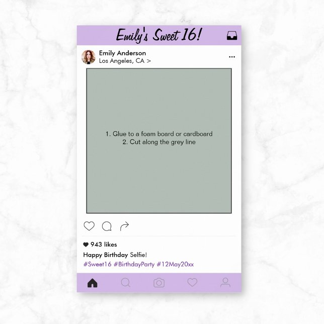 Söt 16 Quinceanera-fest rekvisita fotobox ram Poster (Skapare uppladdad)