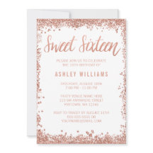 Söt 16 Ro Guld Faux Glitter Födelsedagsfest