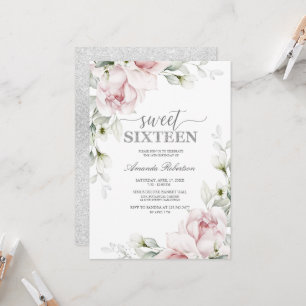 Söt 16 Ro   Silver Romantic  Inbjudningar