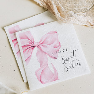 Söt 16 Rosa Bow-Pappersservett Pappersservett