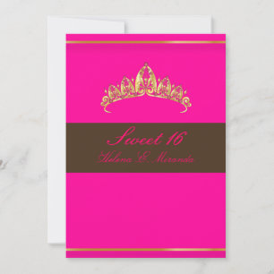 Söt 16/ rosa chokladtiara inbjudningar