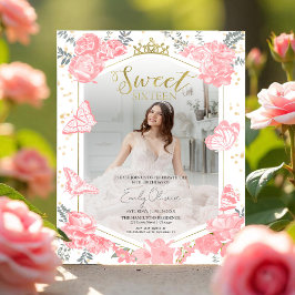 Söt 16-Rosa-fjäril för budgetfotoinbjudan