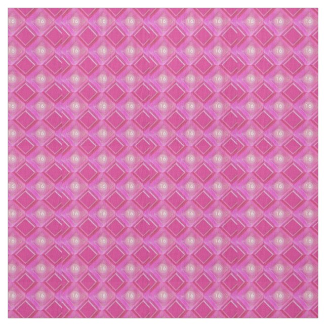 Söt 16, Rosa Kärleksdiamanter Cirkelfabric Tyg (Provkarta)