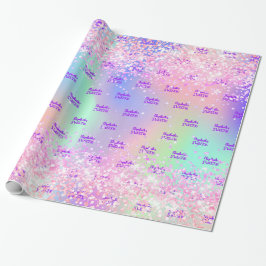 Söt 16  rosa lila holografi presentpapper