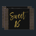 Söt 16 Rosa- och guldfärgad födelsedagsinbjudan Inbjudningar<br><div class="desc">Söt 16 Rosa,  Black and Faux Gold Foil Glamous Birthday bjudande för en Sweet sixteen.</div>