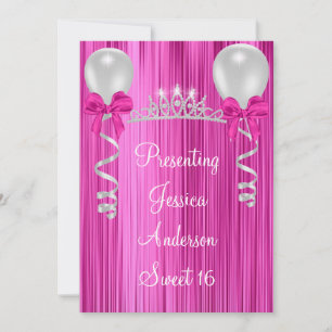 Söt 16 Rosa Vit Silver judisk tiara Formal Inbjudningar