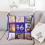 Söt 16 royal blå fotokollage namn kudde<br><div class="desc">En unik gåva till en flickas söt 16-årsdag,  som firar hennes liv med en kollage av 8 av dina egna foton,  bilder. Anpassa och lägg till hennes namn och ett datum. Ett trendigets royal blå bakgrund. Namn är skrivet med ett modernt handskript i stil.</div>