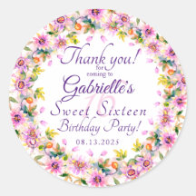 Söt 16 Sexton Blommigtars Tack