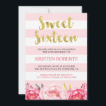 Söt 16 (sexton)  Rosa Blommigt Gud Glitter Inbjudningar<br><div class="desc">Skapa din inbjudan till perfekt med de här fördesignade mallarna. Du kan enkelt anpassa den så att den blir unik. Om du vill göra ytterligare anpassningar klickar du på länken "anpassa ytterligare" och användor vår verktyg som är enkel att använda för att ändra mallen. Om du föredrar Avsluta /projektionsyta för...</div>