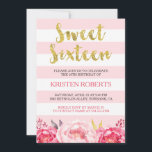 Söt 16 (sexton)  Rosa Blommigt Gud Glitter Inbjudningar<br><div class="desc">Skapa din inbjudan till perfekt med de här fördesignade mallarna. Du kan enkelt anpassa den så att den blir unik. Om du vill göra ytterligare anpassningar klickar du på länken "anpassa ytterligare" och användor vår verktyg som är enkel att använda för att ändra mallen. Om du föredrar Avsluta /projektionsyta för...</div>