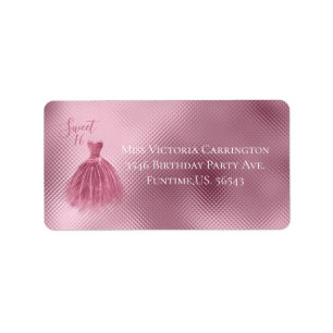 Söt 16 Sexton Rosa Glitter Dress Elegant Party Adressetikett