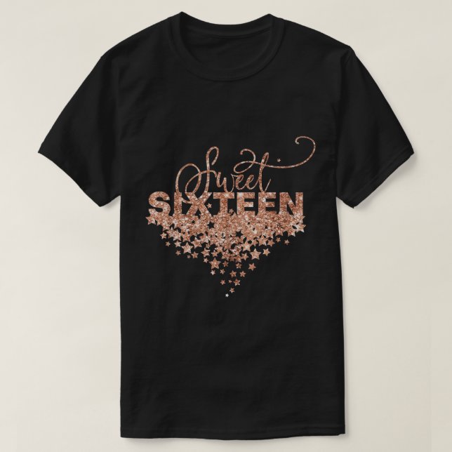 Söt 16 Shirt, 16:e födelsedagen, Sweet sixteen, Sv T Shirt (Design framsida)