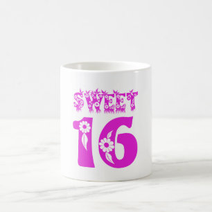 Söt 16-Shock rosa för Typografi av utspädd Blommig Kaffemugg