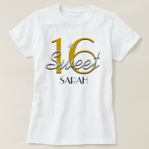 Söt 16 Silver/Guld Gnistra T Shirt