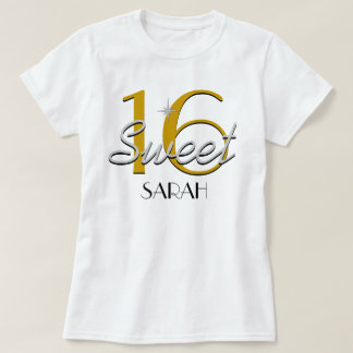 Söt 16 Silver/Guld Gnistra T Shirt
