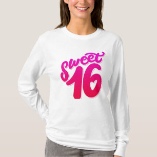 Söt 16 Sleeve på födelsedagen T- Shirt T