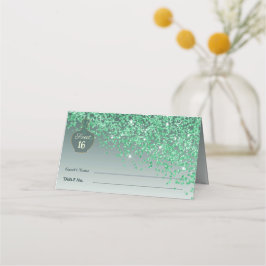 Söt 16 Smaragd Doft Grön Glitter Boutique Placeringskort