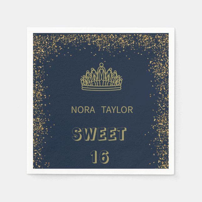 "Söt 16 Soirée: Glam, Glitz och Bra Times!" Pappersservett (Framsidan)