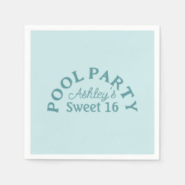 Söt 16 Sommar Bassäng Party-födelsedag Pappersserv Pappersservett