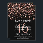 Söt 16 "Spara datum" Ro Guld Inbjudningar<br><div class="desc">Elegant 16:e Födelsedagsfesten (Sweet 16) Ro Guld inbjudningsmall.</div>