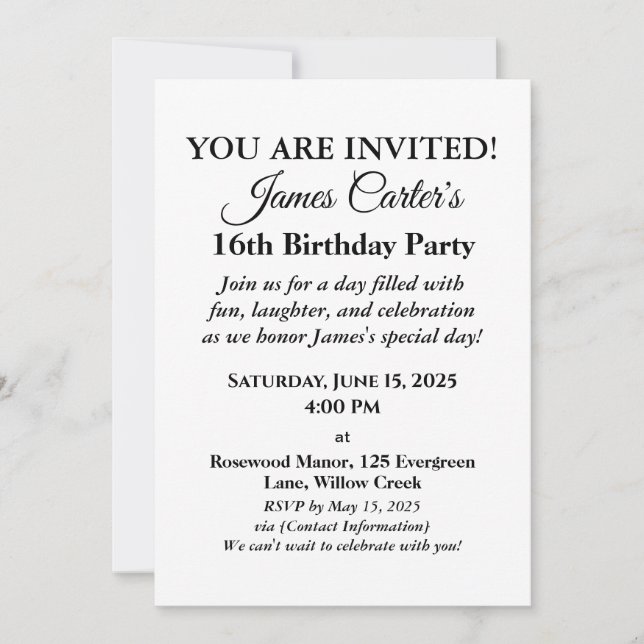 Söt 16 Stänk-buss: Poolside Party-inbjudan Inbjudningar (Framsida)