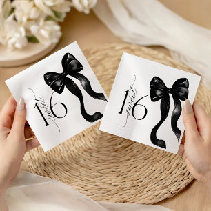 Söt 16 Svarta bladet Party Napkins Pappersservett