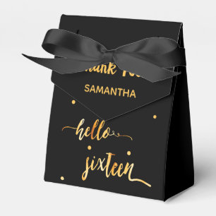 Söt 16 svarta guld hej 16 typografi namn presentaskar