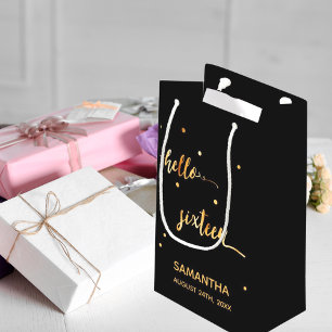 Söt 16 svarta guld-typografi namn