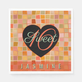 Söt 16 svarta hjärtat tonåring flicka pappersservett