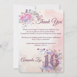 Söt 16 Tack, ditt kort