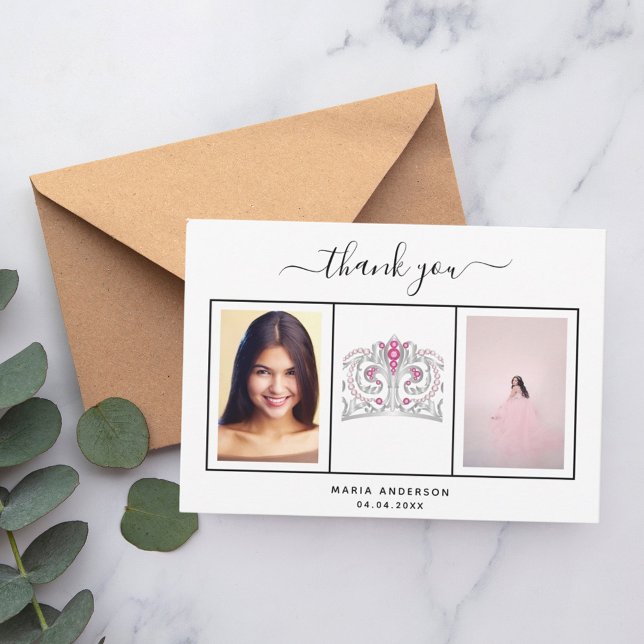 Söt 16 tack för att du anpassningsbar svart, vitt  kort (Skapare uppladdad)