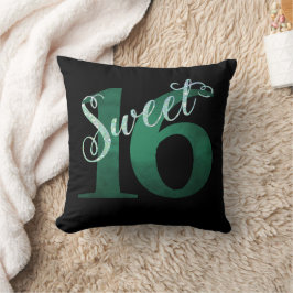 Söt 16 | Teal Grönt Grunge och Faux Glitter Kudde