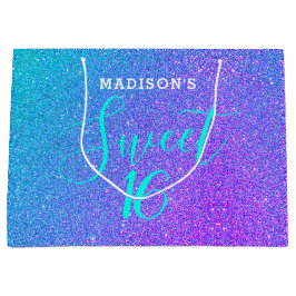 Söt 16 Teal Lila Glitter Personlig