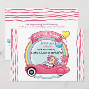 Söt 16 Trendsetter Unicorn Birthday Parad Inbjudningar
