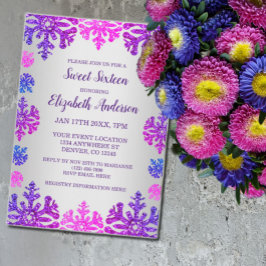 Söt 16 vintersnöflingor inbjudningar