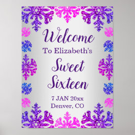 Söt 16 vintersnöflingor poster