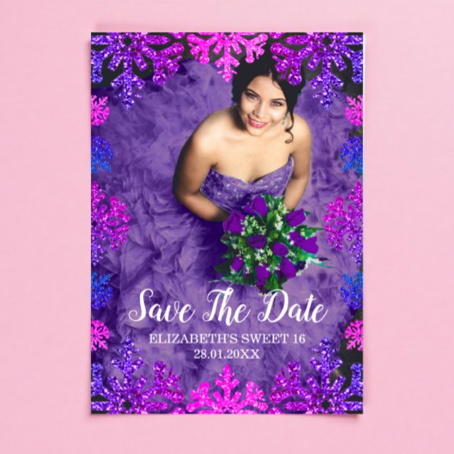 Söt 16 vintersnöflingor spara datumet (Skapare uppladdad)