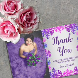 Söt 16 vintersnöflingor tack kort