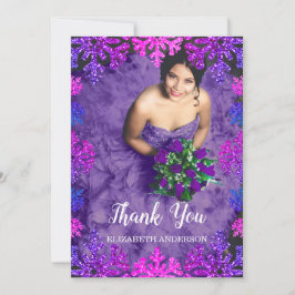 Söt 16 vintersnöflingor tack kort