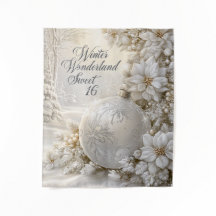 Söt 16 Vinterundrets Silverglitter Ornament