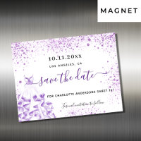 Söt 16 violett klänning spara datum magneter