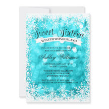 Söt 16 Winter Wonderland Teal Glitter Ljus
