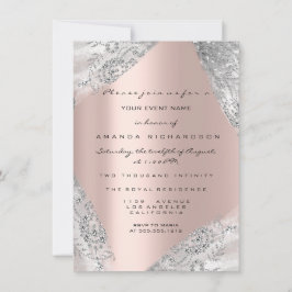 Söt 16th Dress Spark Ro Silver Grått Diamond Inbjudningar
