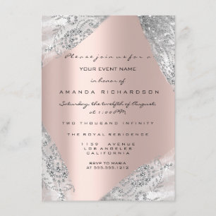 Söt 16th Dress Spark Ro Silver Grått Diamond Inbjudningar