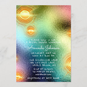 Söt 16th Holograph Futuristiska Rainbow Spark Inbjudningar