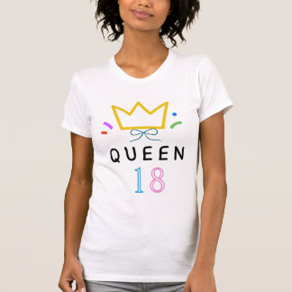 Söt 18-dels drottning Animeflicka med rosa band T Shirt