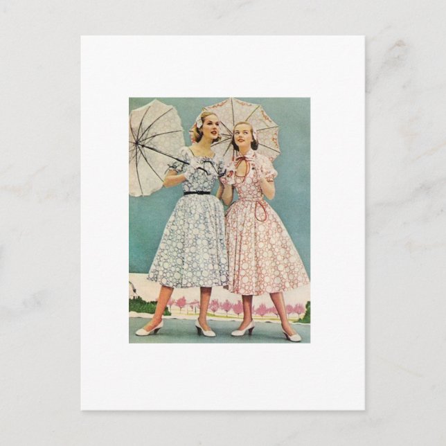 söt 1950-talets kvinnor vykort (Framsida)